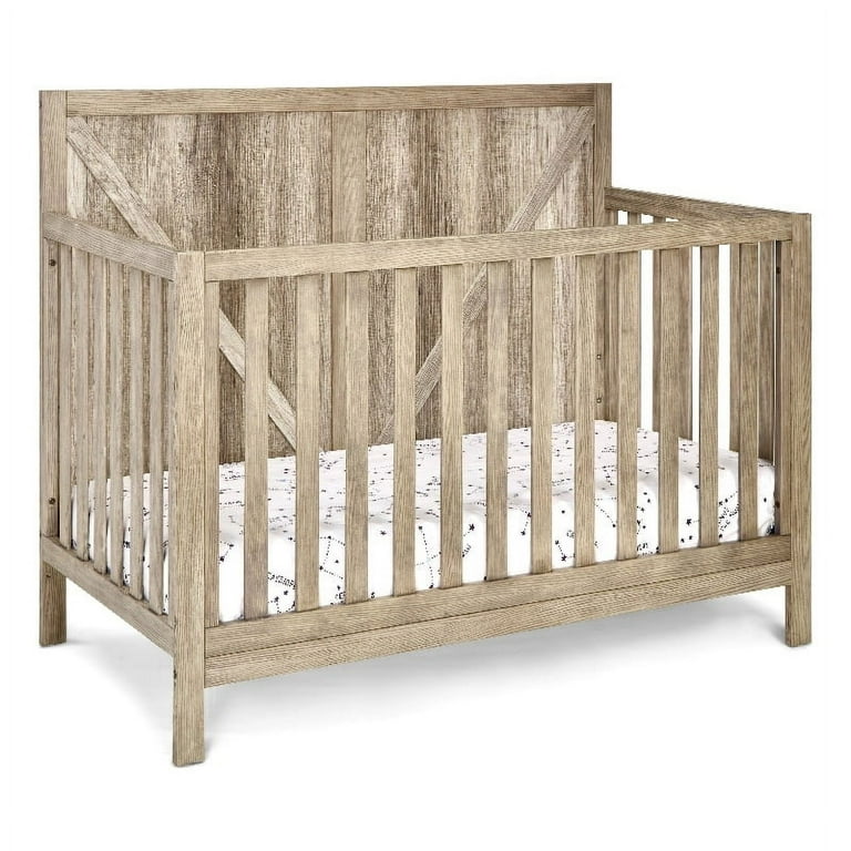 Suite Bebe Barnside Farmhouse Wood 4 in 1 Convertible Crib in Vintage Chestnut