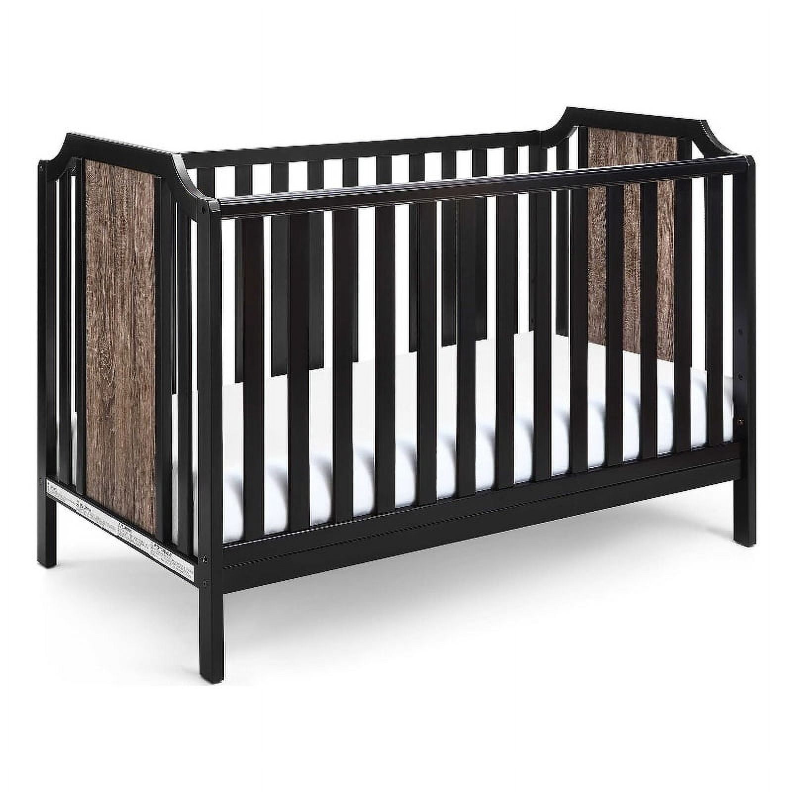Brees Black and Walnut 3-in-1 Convertible Island Crib