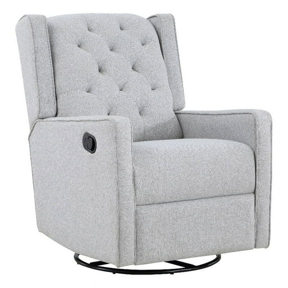 Suite Bebe Bryton Fabric Tufted Gliding Swivel Recliner in Brushed Tweed