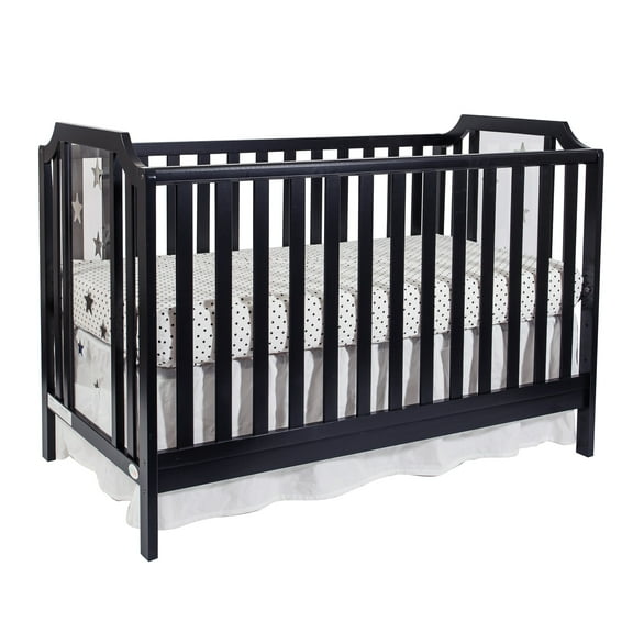 Suite Bebe  Celeste Acrylic 3-in-1 Convertible Island Crib, Black