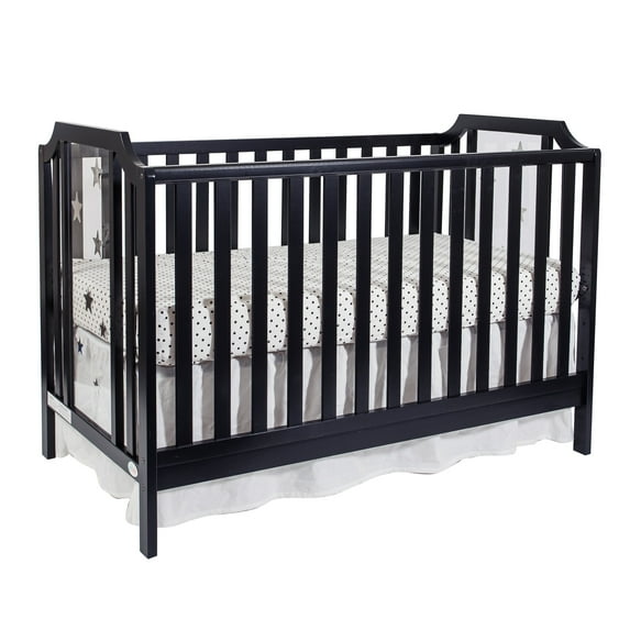 Suite Bebe Celeste Acrylic 3-in-1 Convertible Island Crib, Black