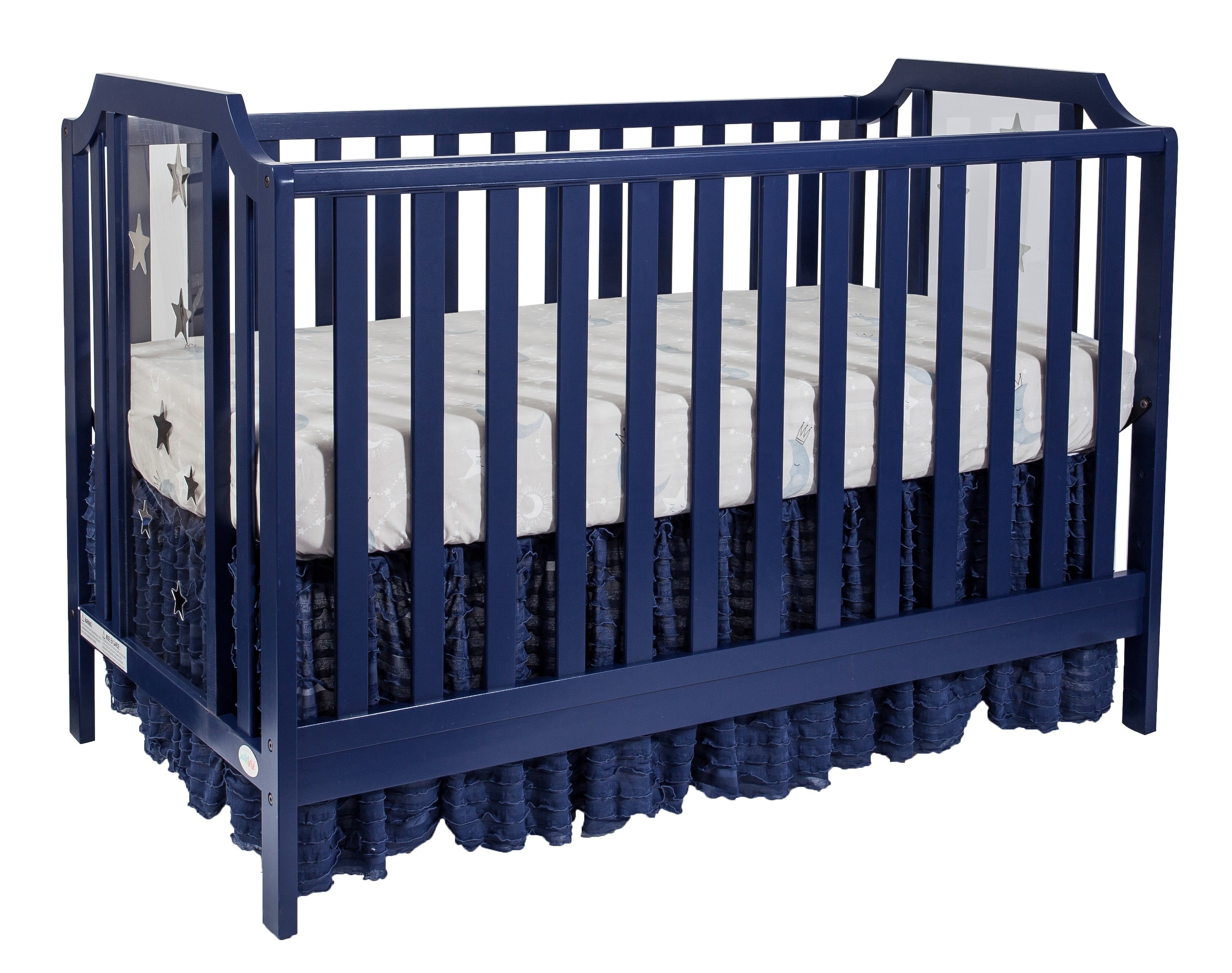 Suite Bebe  Celeste Acrylic 3-in-1 Convertible Island Crib, Navy Blue