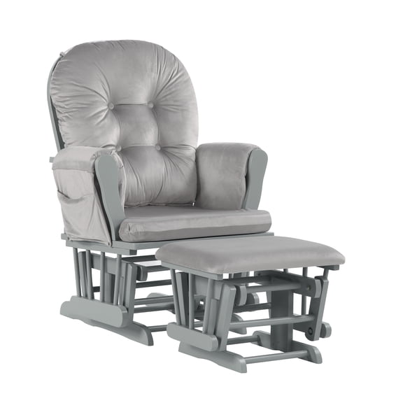 Suite Bebe Cleo Glider Rocking Chairs, Micro-fiber Material with Light Gray Upholstery, Indoor