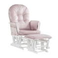 thumbnail image 1 of Suite Bebe Cleo Kids Traditional Nursery Glider Rocking Chair with Ottoman, White/Pink, 1 of 3