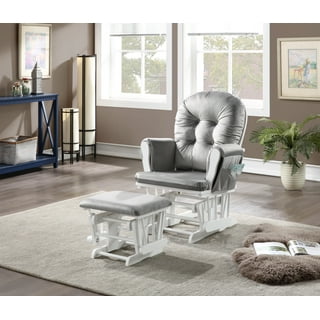 MAYKOOSH White/Gray Glider and Ottoman Set Nursery Rocking Chair with  Ottoman for Breastfeeding , Maternity, Reading, Napping 81677MK - The Home  Depot