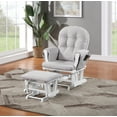 thumbnail image 1 of Suite Bebe Glider Rocking Chair with Ottoman, White Wood and Woven Gray, 1 of 7
