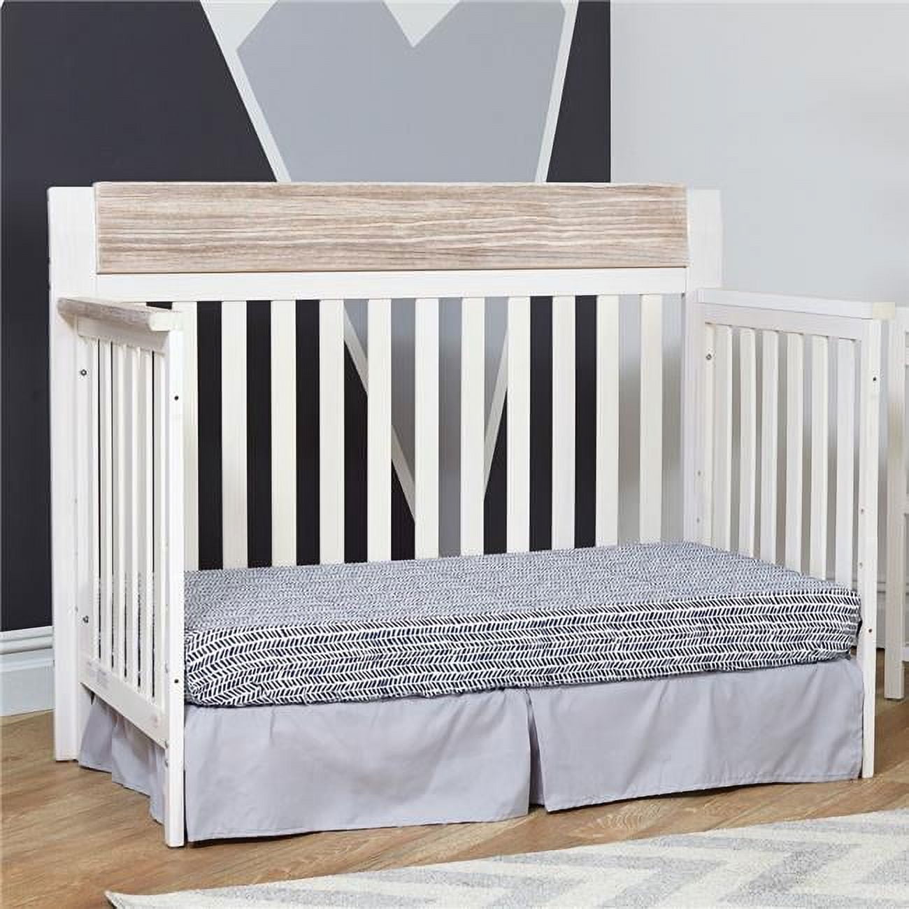 Suite Bebe Hayes Wood 4in1 Convertible Crib in White/Natural