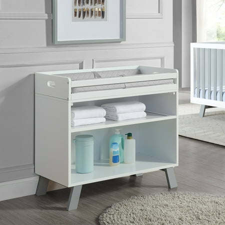 Suite Bebe Livia Multi Purpose Free Standing Changing Table with Removable Tray - White/Gray