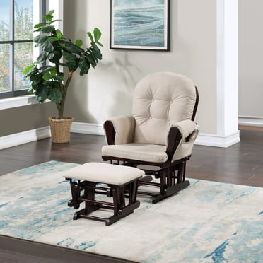 Suite Bebe Mason Glider & Ottoman, Espresso Finish with Latte Cushions