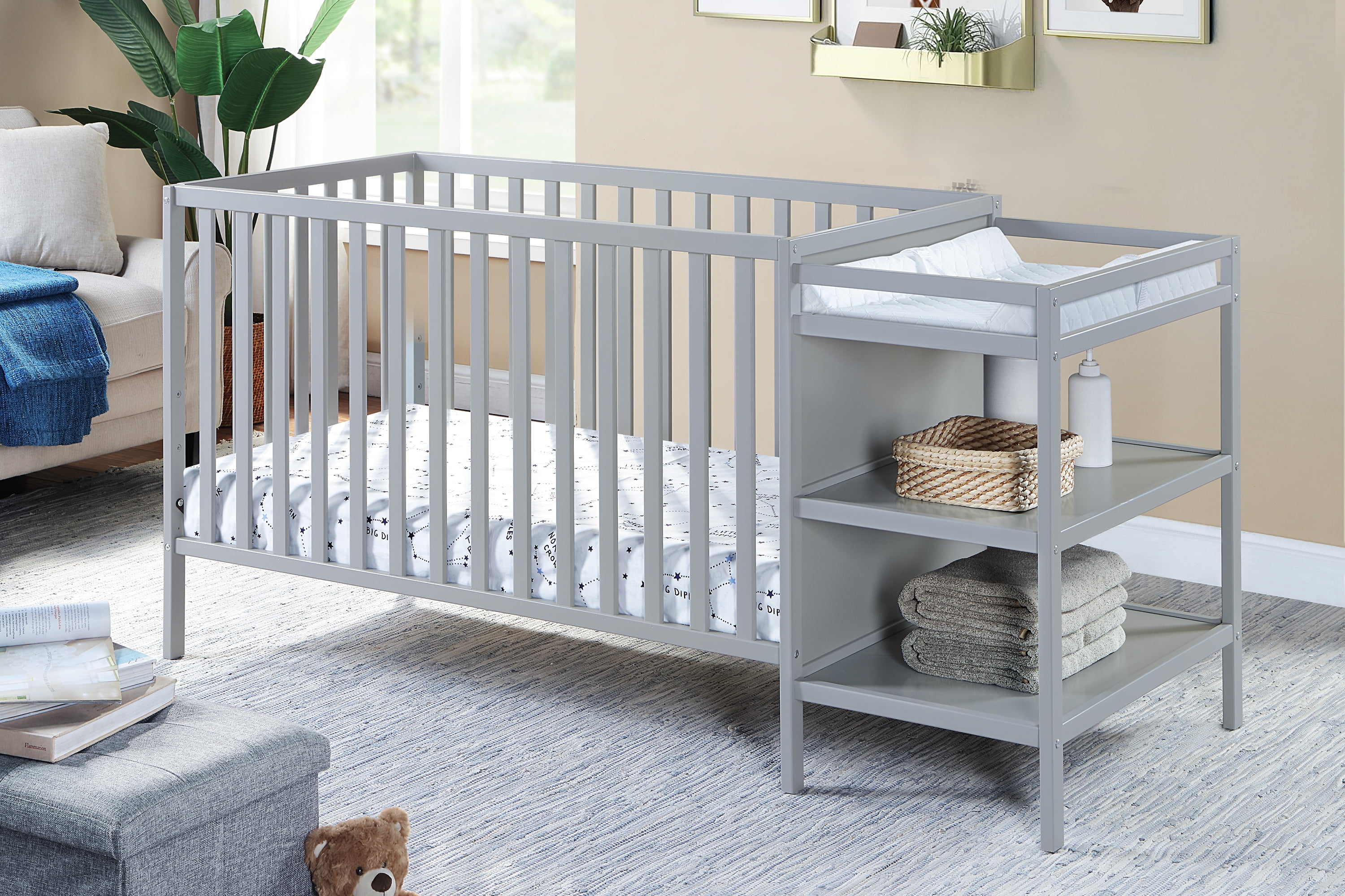 Suite Bebe Palmer Crib & Changer Combo, Gray