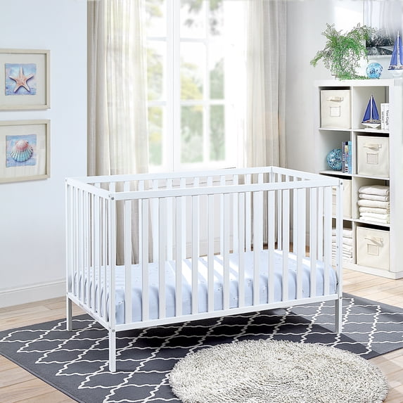 Suite Bebe Palmer 3-in-1 Convertible Island Crib, New Zealand Pinewood Crib With 3 Mattress Height Adjustment, Easy to Assemble, Non-Toxic Finish, White