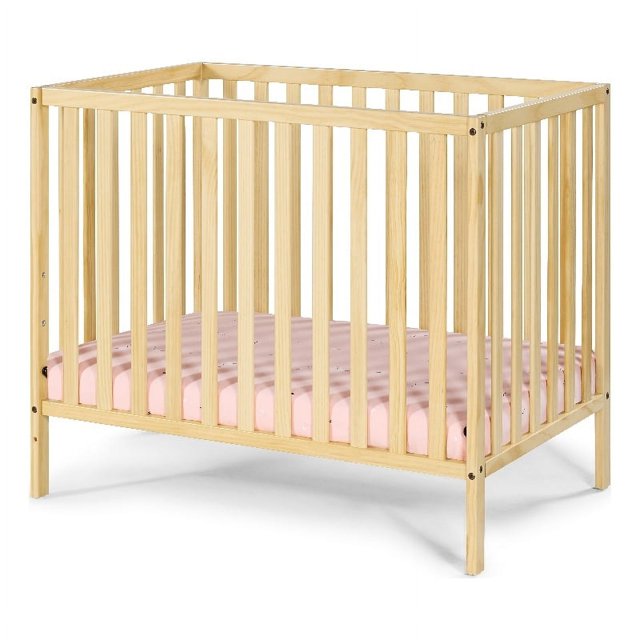 Suite Bebe Palmer Mini Crib with Mattress Pad, Natural