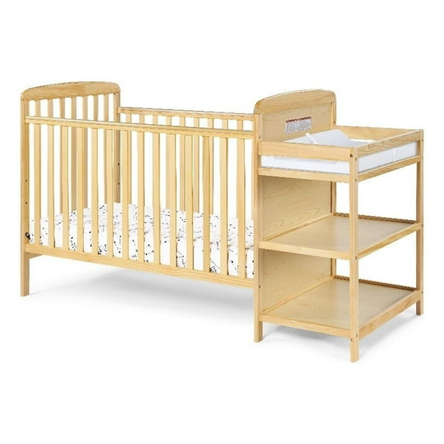Suite Bebe Ramsey 3-in-1 Convertible Crib With Changing Table - Cherry Finish Nursery