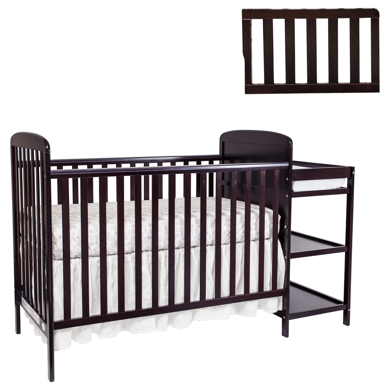 Suite Bebe Ramsey Crib and Changer Combo & Guardrail Bundled Espresso - image 1 of 10