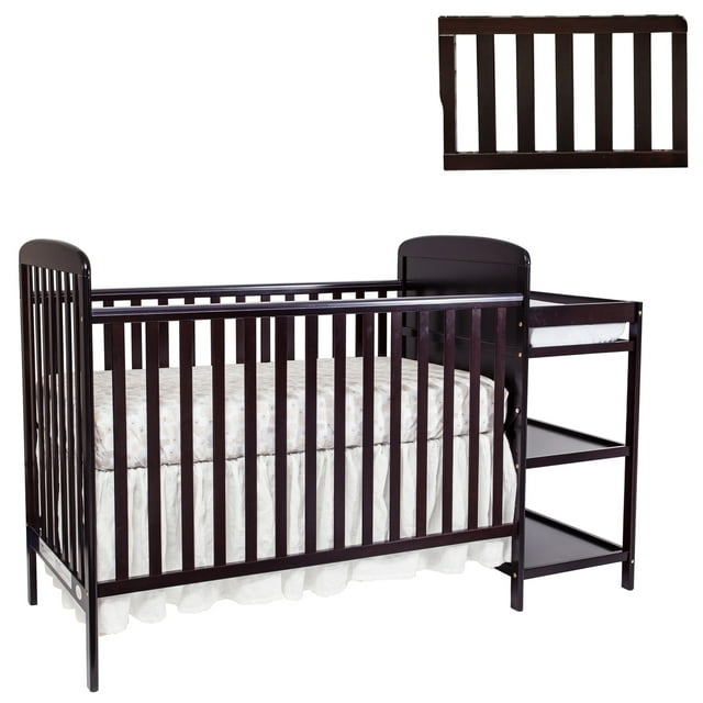 Suite Bebe Ramsey Crib and Changer Combo & Guardrail Bundled Espresso