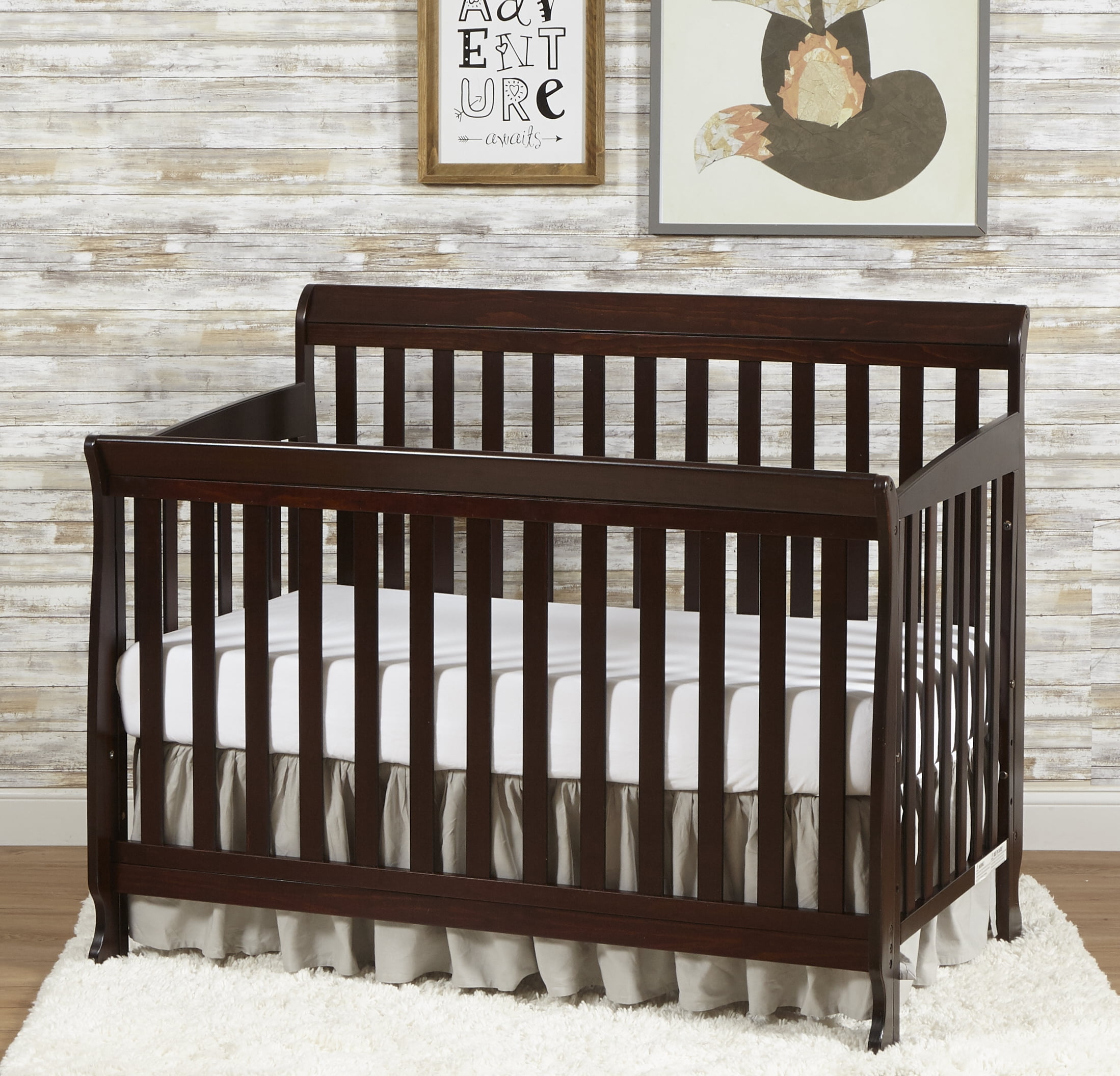 Suite Bebe Riley 3in1 Convertible Crib, Espresso Finish