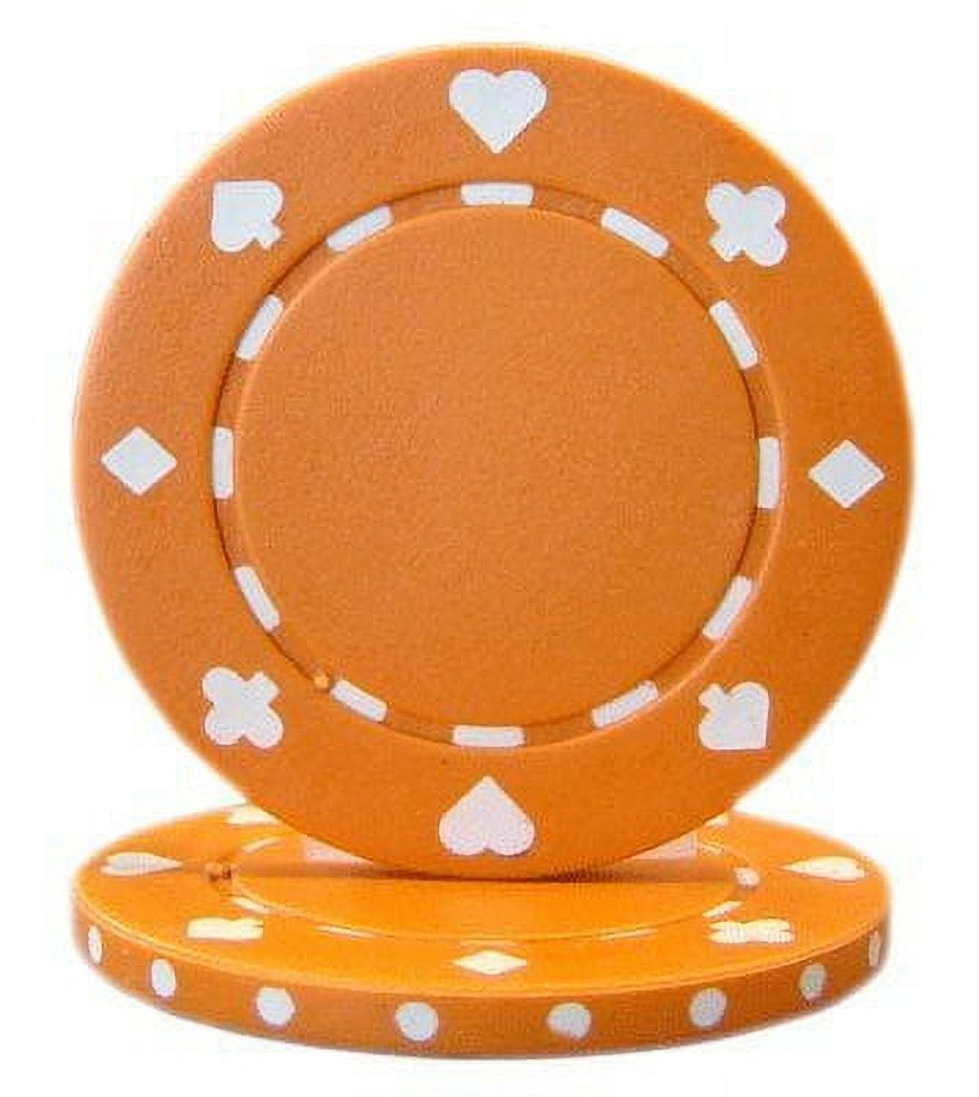 Suited 11.5g Blank Poker Chips, Orange Clay Composite, 50-pack