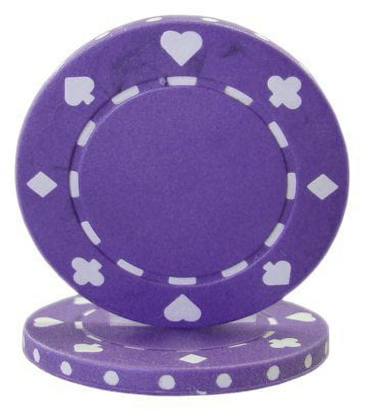 Suited 11.5g Blank Poker Chips, Purple Clay Composite, 50pack