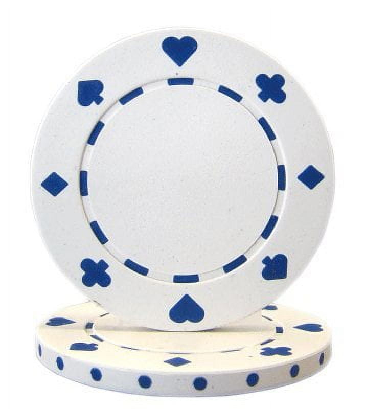 Suited 11.5g Blank Poker Chips, White Clay Composite, 50pack