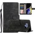 thumbnail image 1 of Suited for Samsung Galaxy Note 9 Case 2018 Released, Premium PU Leather Shockproof Cards Slots Flip Holder Wallet Cover with Hand Strap Drop Protective Case For Samsung Galaxy Note 9,Black, 1 of 8