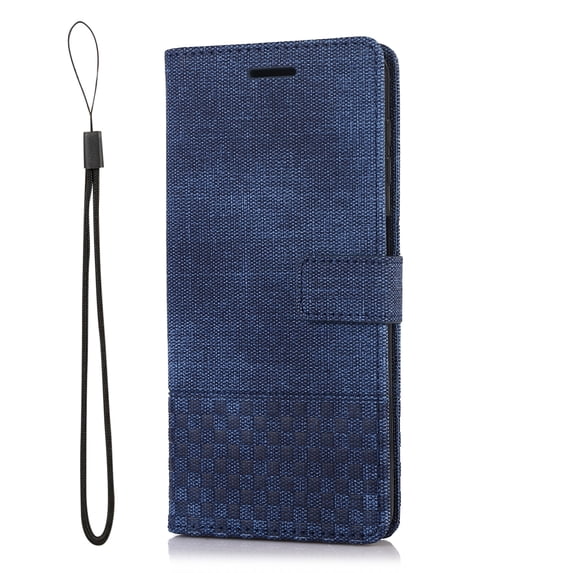 Suited for Samsung Galaxy A32 5G Wallet Case with Wrist Strap,Decase Magnetic Folio Flip RFID Blocking Card Slots Kickstand Protective Cover,Blue