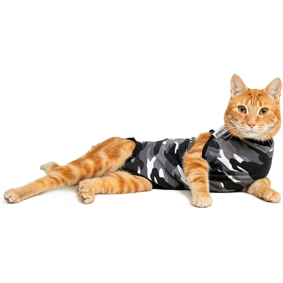 Suitical Recovery Suit Cat, Extra Small - Black Camouflage
