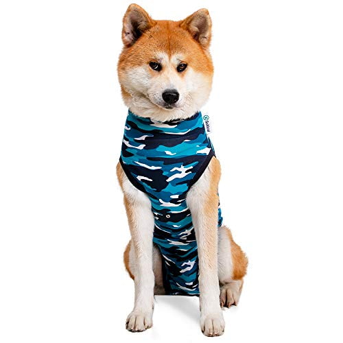 Suitical Recovery Suit for Dogs - Blue Camo - size Large