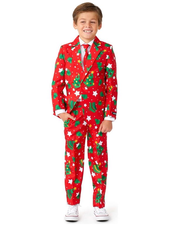 Boys' Suits BOYS Christmas Trees Stars Red - XL Red