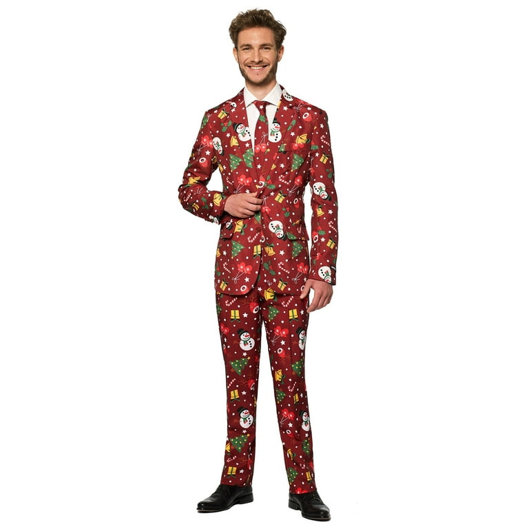 Suitmeister Men s Christmas Red Light Up Costume Jacket Suit Walmart