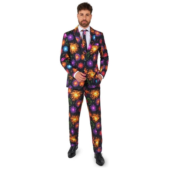 Suitmeister Men's Suits Fireworks Black - XL Black