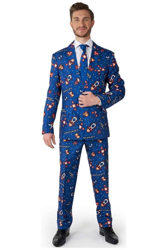 Men's Suits Retro Gamer Navy - M Blue