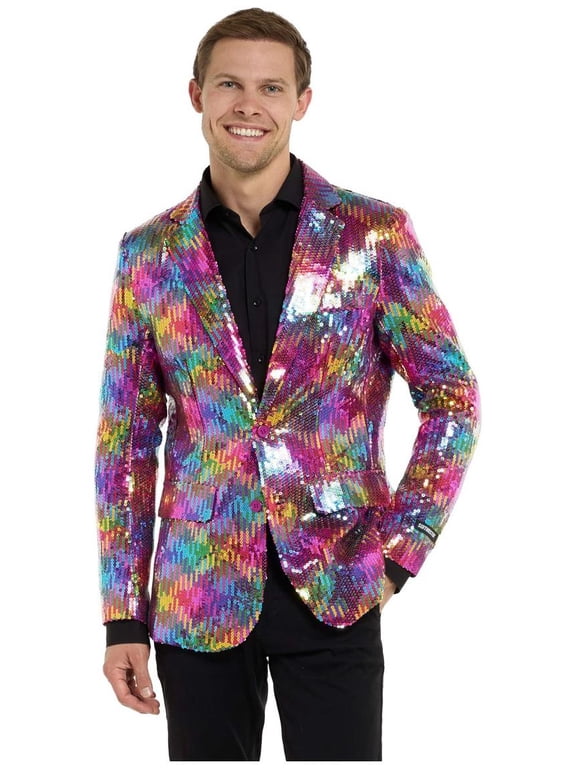 Men's Blazers Sequins Rainbow - S Multicolor