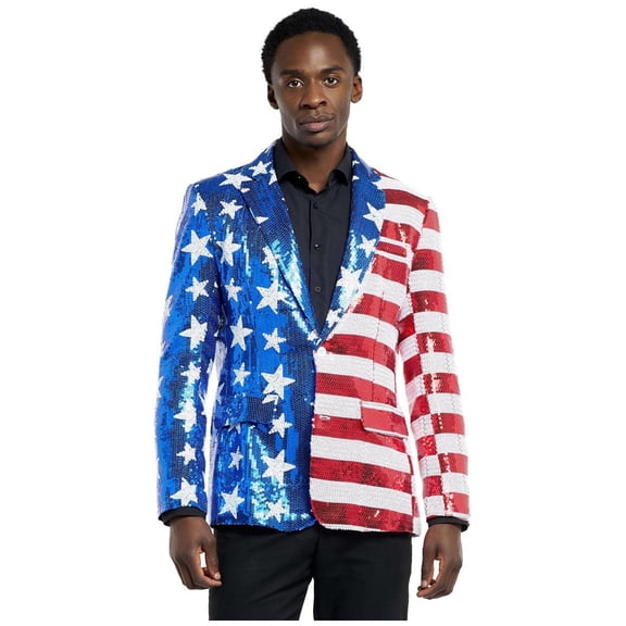 Suitmeister Men's Blazers Sequins Stars & Stripes - S Multicolor