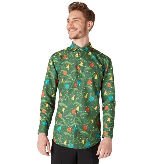 Suitmeister Men's Christmas Green Tree Christmas Shirt