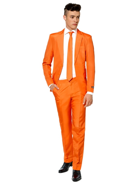 Men's Solid Orange Color Suit