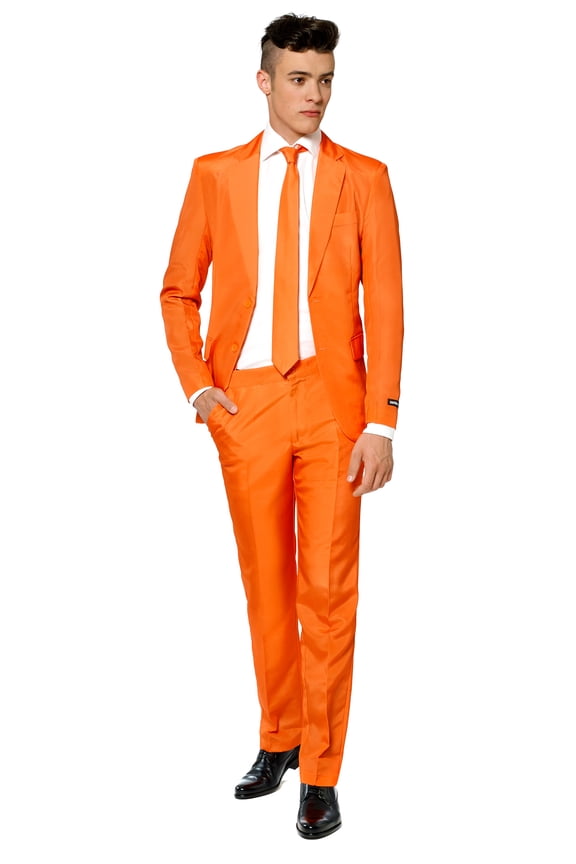 Men's Solid Orange Color Suit
