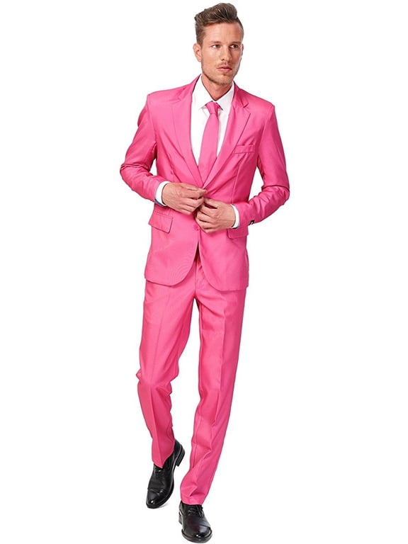 Suitmeister Men's Solid Pink Solid Suit