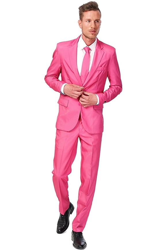 Men's Solid Pink Solid Suit