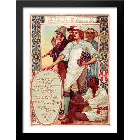 Suitors 28x38 Large Black Wood Framed Print Art by Walter Crane