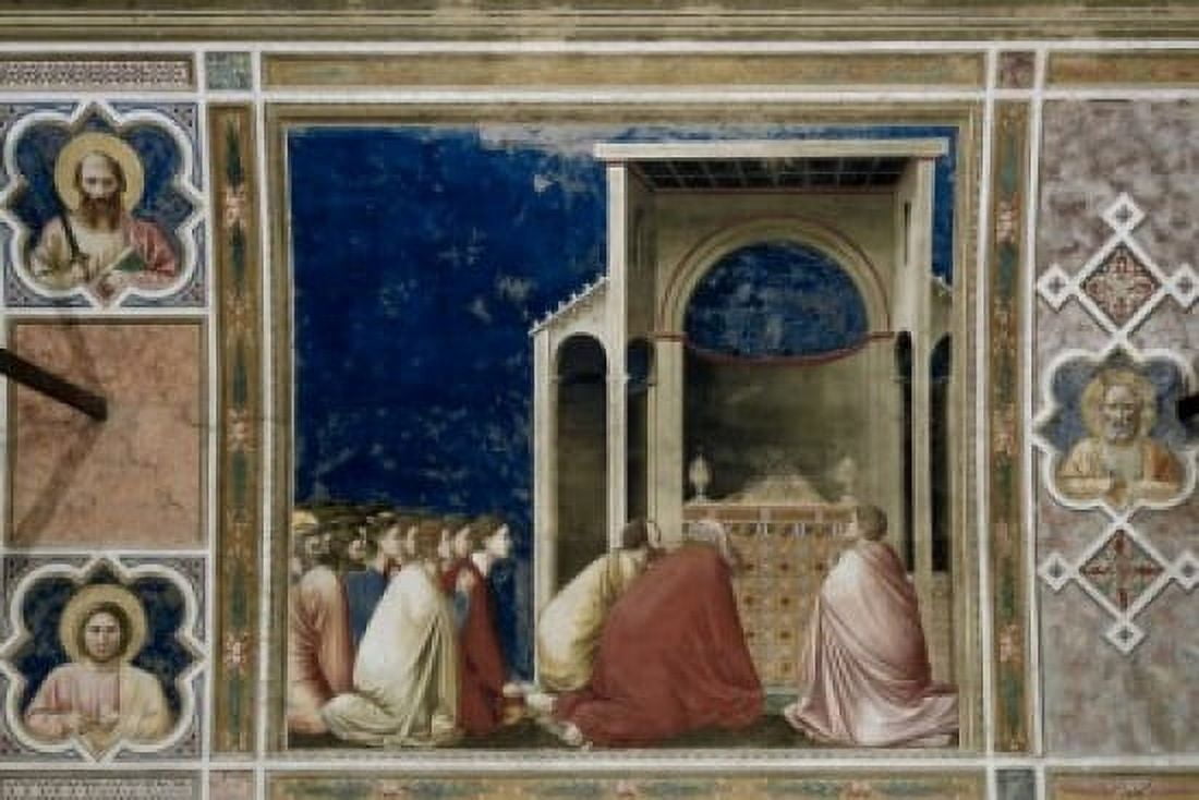 Suitors Prayer Before the Rods 1303-1305 Giotto (ca 1266-1337 Italian) Fresco Capella degli Scrovegni Padua Italy Canvas Art - Giotto di Bondone (18 x 24)