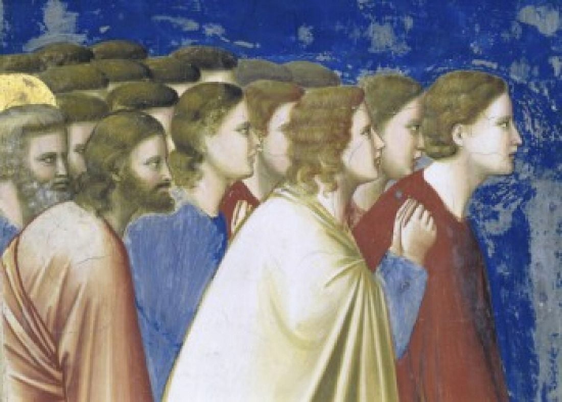The Suitors Prayer before the Rods (Detail) Giotto di Bondone (c 1266-1337Florentine) Fresco Arena Chapel Cappella degli Scrovegni Padua Canvas Art - Giotto di Bondone (18 x 24)