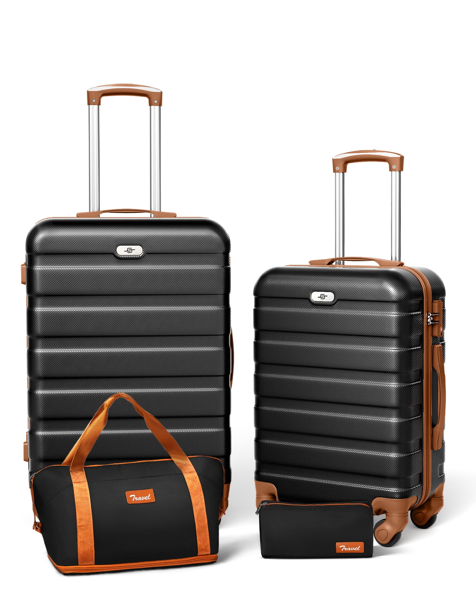 Suitour 2 Piece Luggage Sets(20"+ 24") Suitcases with Expandable Duffel
