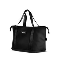Suitour Expandable Travel Duffel Bag Organizer Weekender Waterproof Handbag, Black