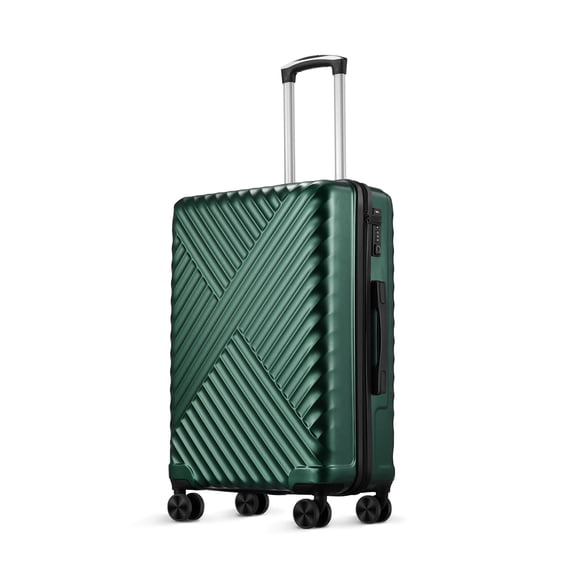 Suitour Hardside Luggage with Spinners, Checked luggage 24-Inch, Deep green