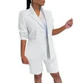 thumbnail image 1 of Suits Shorts Set For Women 2023 Two Piece Outfits One Button Up Jacket And Short Suits, 1 of 2