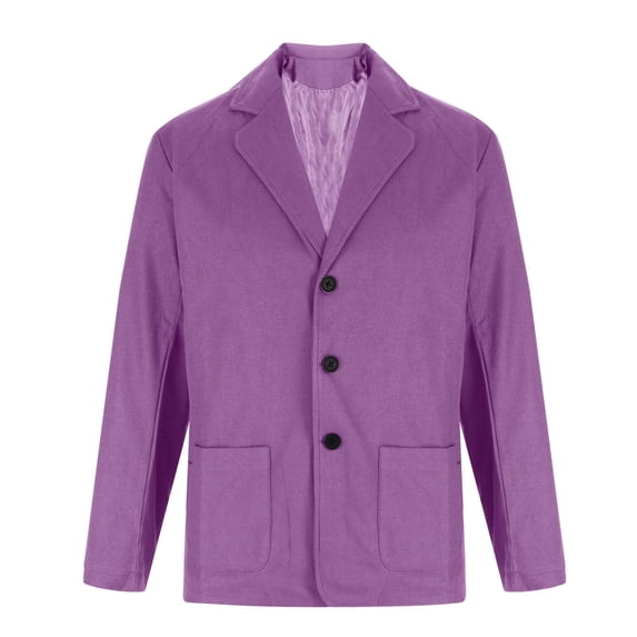 Suits for Men,Jacket for Men,Casual Solid Turn Down Collar Button Pockets Long Sleeve Suit Jacket,Down Jacket Men