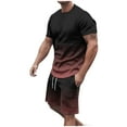 thumbnail image 1 of Suits for Men,Mens Short Shorts,Men Casual Round Neck Printing Short Sleeve Blouse And Shorts Pants Suit,Short Shorts for Men, 1 of 7