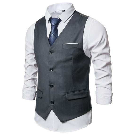 Suits for Men New Vest Solid Color Casual Business Single Sets