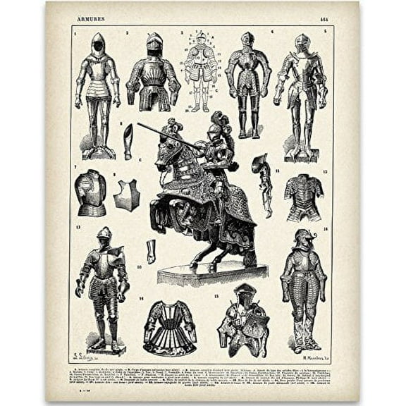 Suits of Armor Art Print - 11x14 Unframed Art Print - Perfect Home Decor or Gift for Medieval and Renaissance Fans