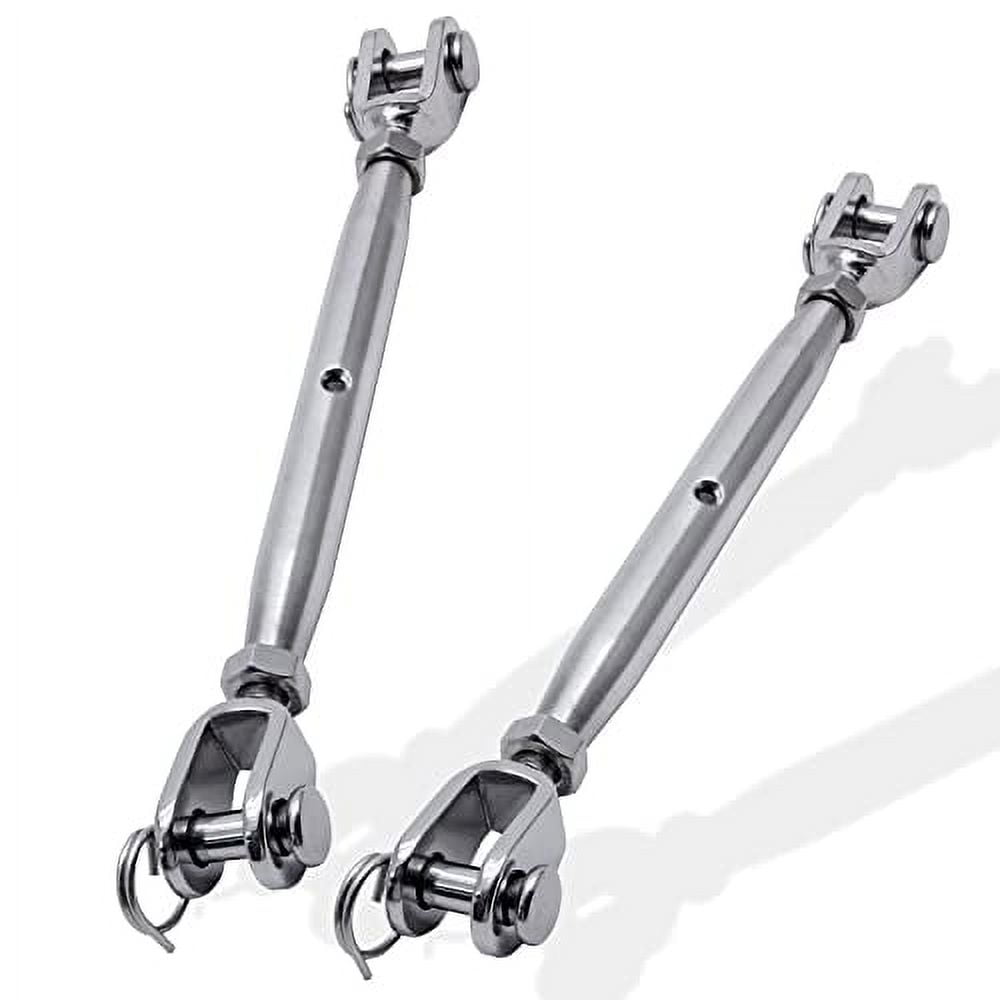 Suiwotin 2PCS 5/16" (M8) Turnbuckle Stainless Steel Jaw and Jaw